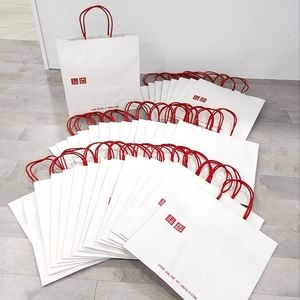 Uniqlo white red gift bag bundle